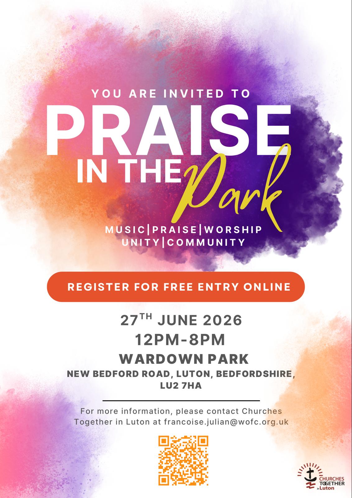 Praise in the Park Luton - Official Event Flyer